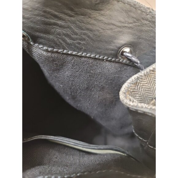 Henry Beguelin Black Leather Backpack Woven Straps - Picture 4 of 7